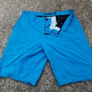 Hurley Nike Dri-FIT Men's Hybrid Walk Shorts Teal Blue Size 34 Beach Ready
